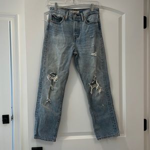 Levi’s Wedgie Straight Distressed Jeans